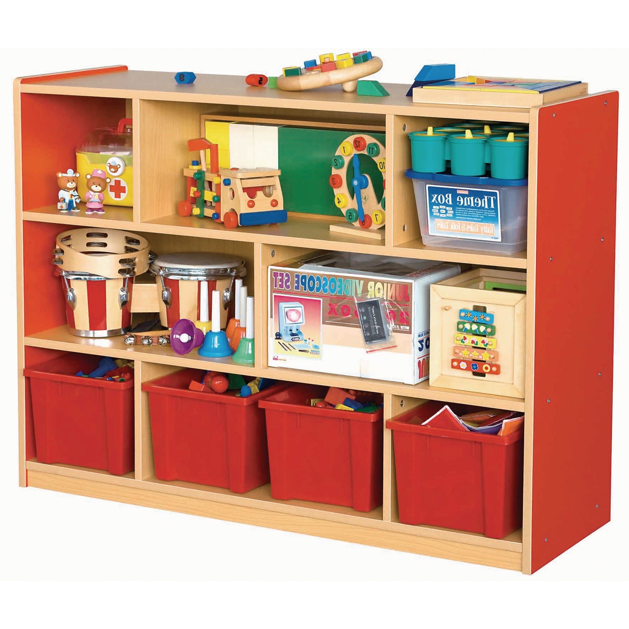 Milan 8 Compartment Cabinet - Red